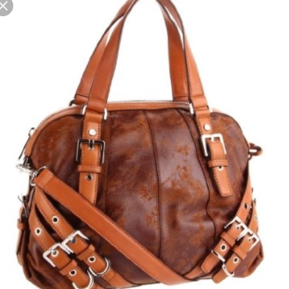 Michael Kors Milo Distressed Suede Satchel